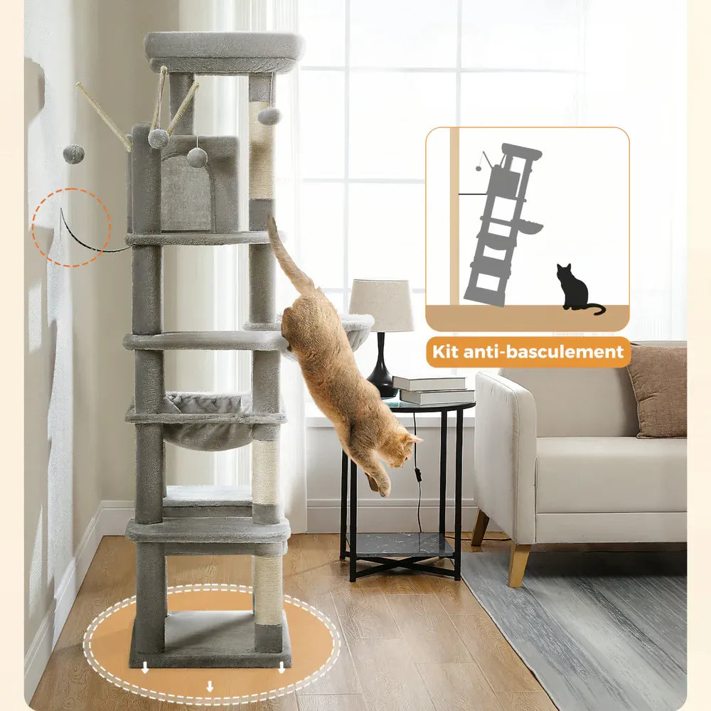 Arbre à chat XXL 175cm anti basculement
