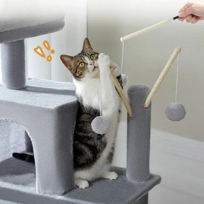 Arbre à chat XXL 175cm bâtonnet pompon