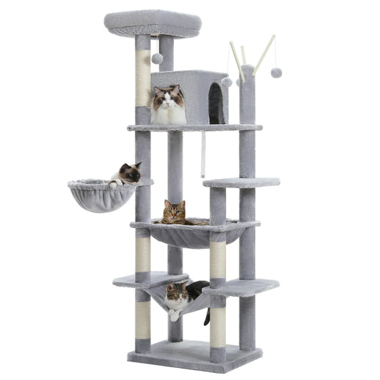 Arbre à chat XXL 175 cm gris