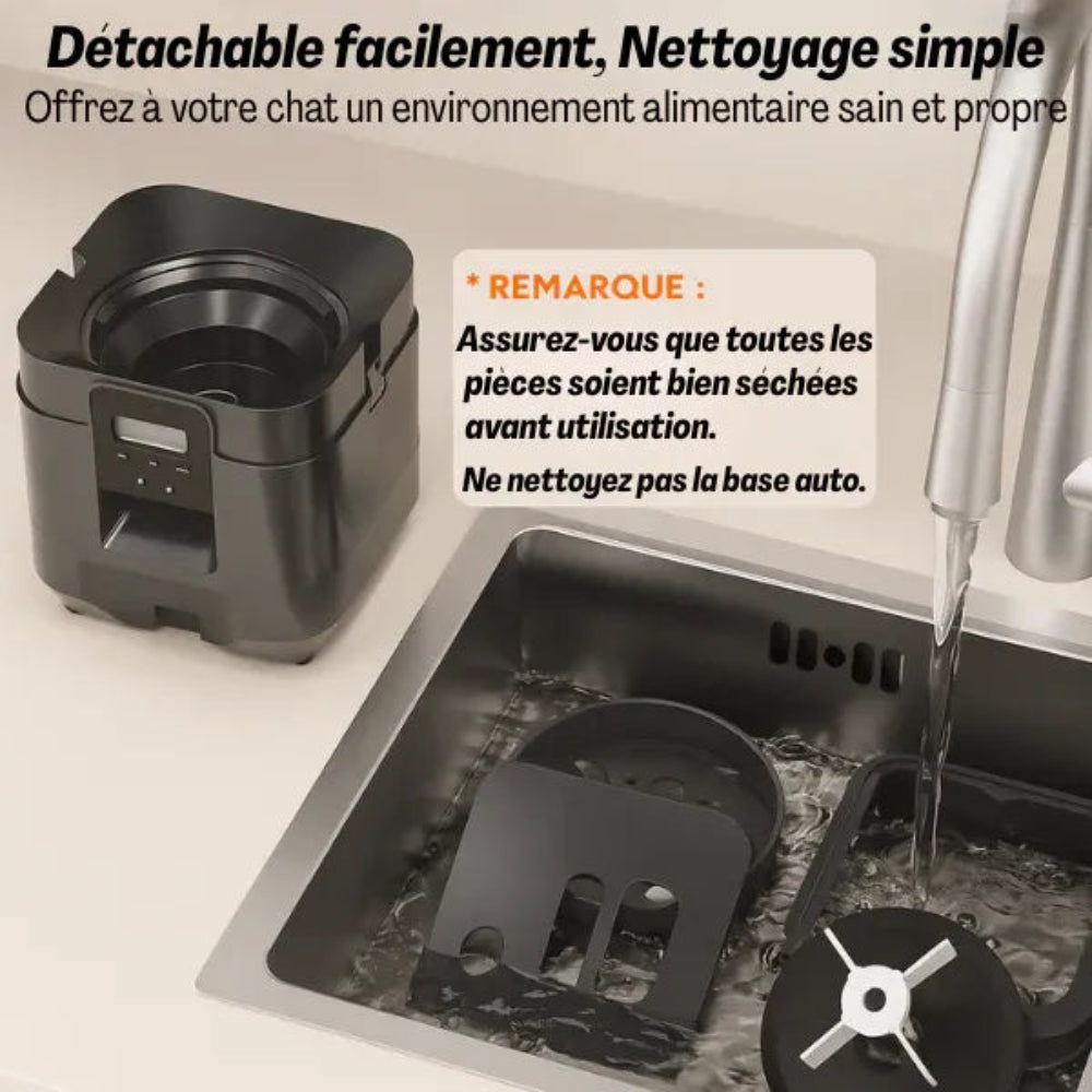 Distributeur chat croquette automatique nettoyage facile 