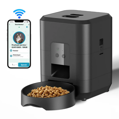 Distributeur chat croquette automatique avec application