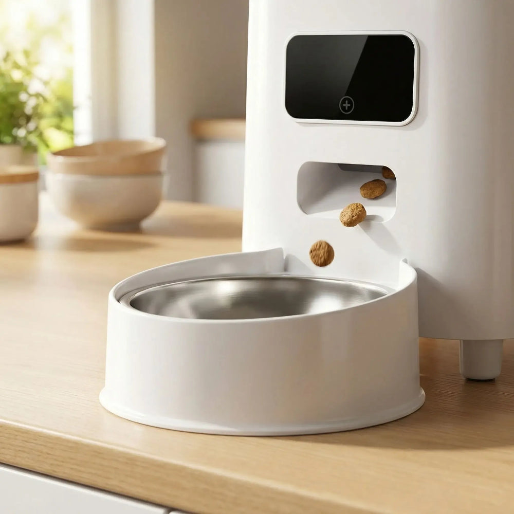 Distributeur de croquette pour chat automatique croquette en action