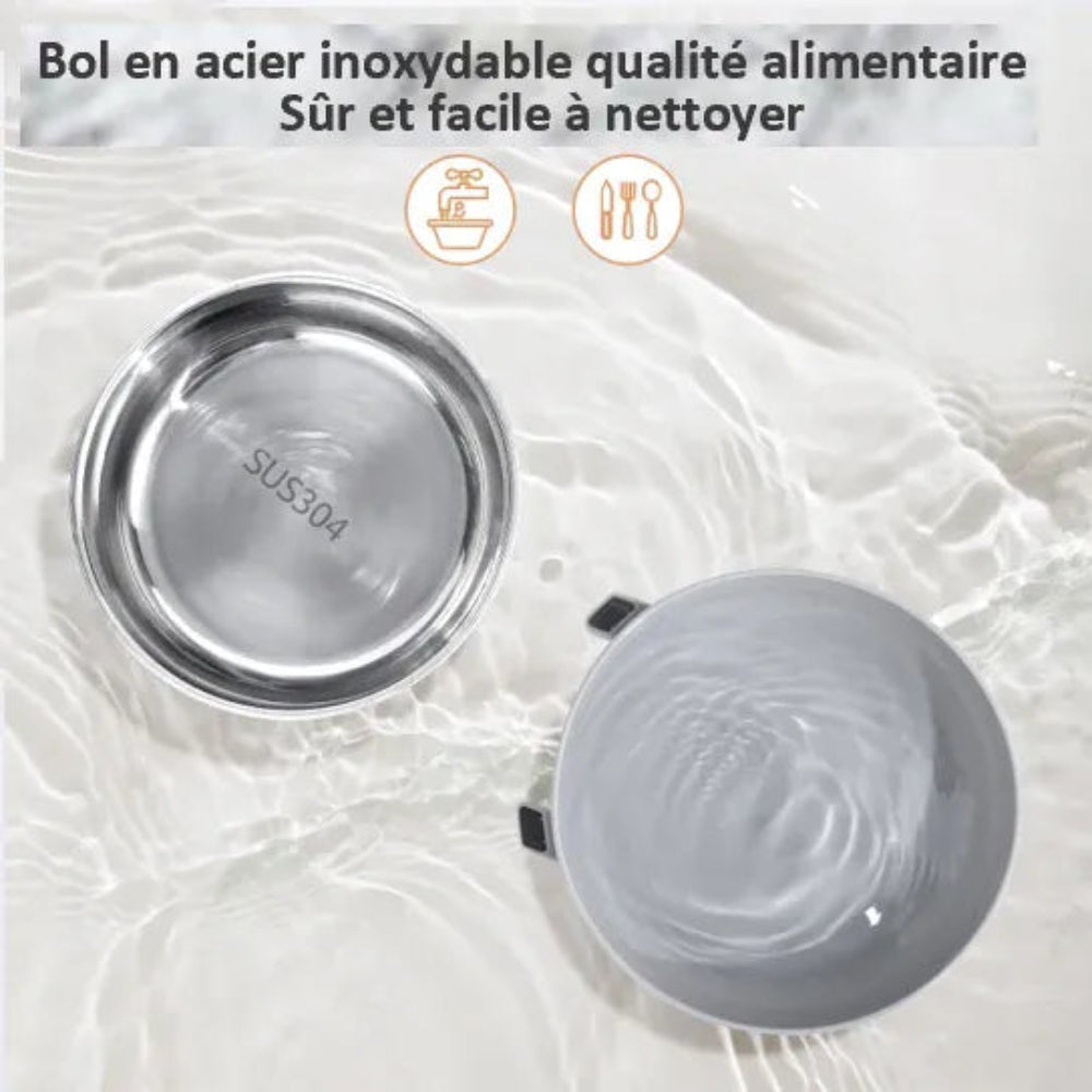 Distributeur de croquette pour chat connecté bol inox 