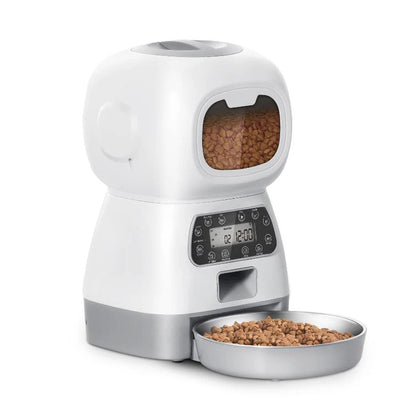 Distributeur de croquette pour chat connecté model avec bouton et écran