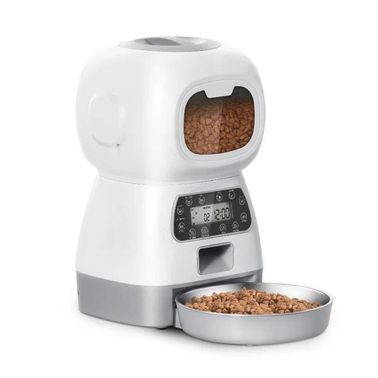 Distributeur de croquette pour chat connecté model avec bouton et écran