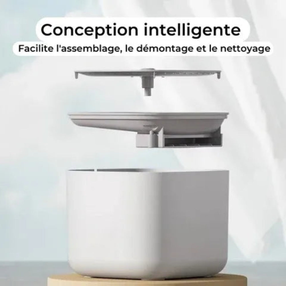 Fontaine à eau chat silencieuse démontable pour le nettoyage 