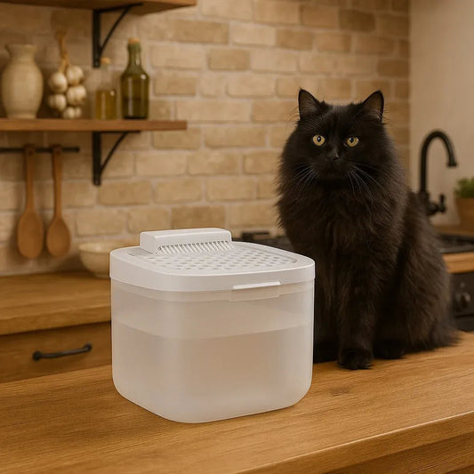 Fontaine à eau pour chat dans une cuisine