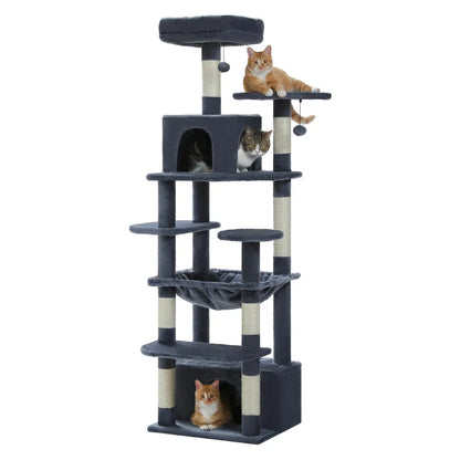 grand arbre à chat gris foncé