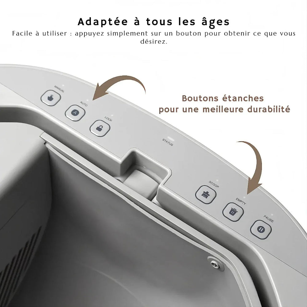 Litière automatique pour chat boutons étanches Image