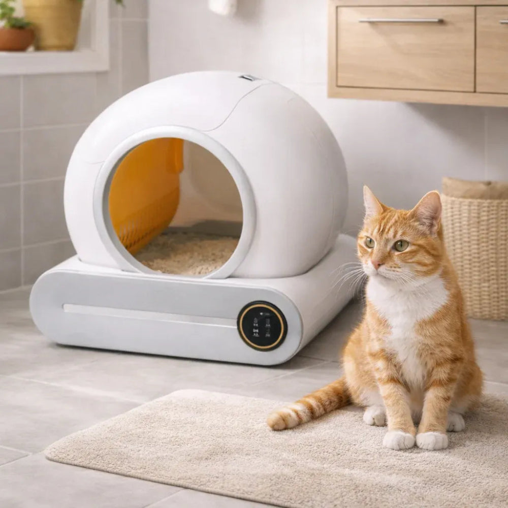 Litière autonettoyante chat salle de bain