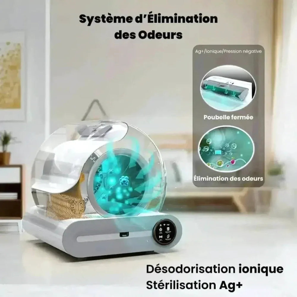 Litière autonettoyante désodorisation ionique