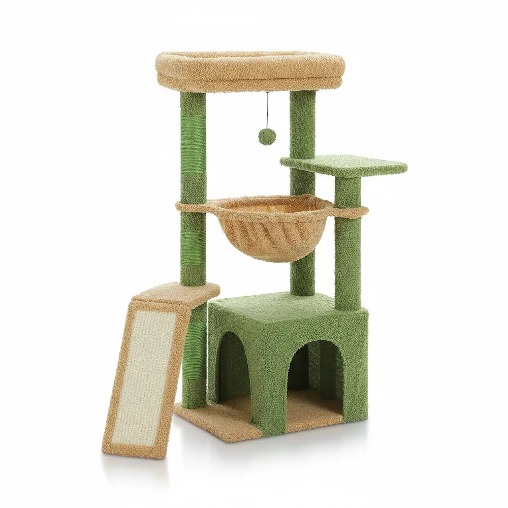 Petit arbre à chat vert marron